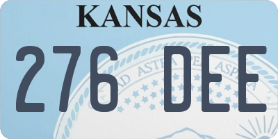 KS license plate 276DEE