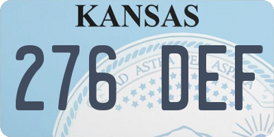 KS license plate 276DEF