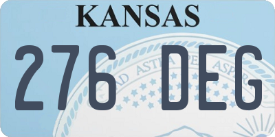 KS license plate 276DEG
