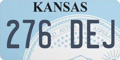 KS license plate 276DEJ