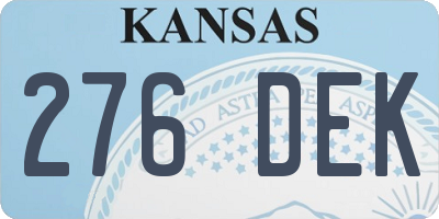 KS license plate 276DEK