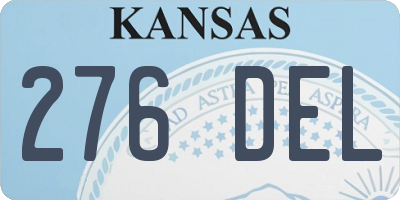 KS license plate 276DEL