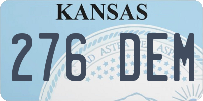 KS license plate 276DEM