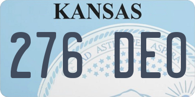 KS license plate 276DEO