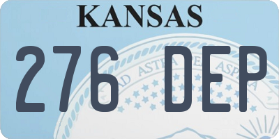 KS license plate 276DEP