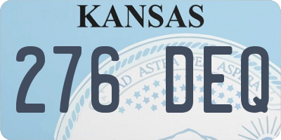 KS license plate 276DEQ