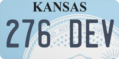 KS license plate 276DEV