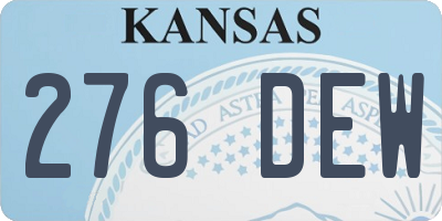 KS license plate 276DEW