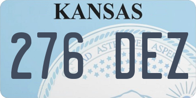 KS license plate 276DEZ
