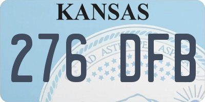 KS license plate 276DFB