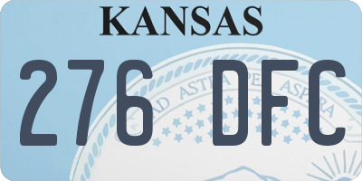 KS license plate 276DFC
