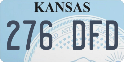 KS license plate 276DFD