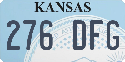 KS license plate 276DFG