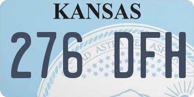 KS license plate 276DFH