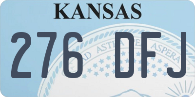 KS license plate 276DFJ