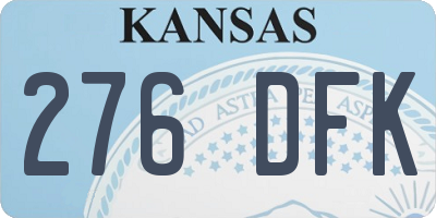 KS license plate 276DFK