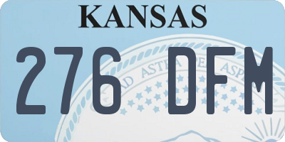 KS license plate 276DFM
