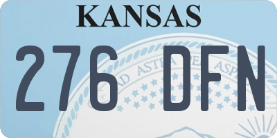 KS license plate 276DFN