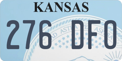 KS license plate 276DFO