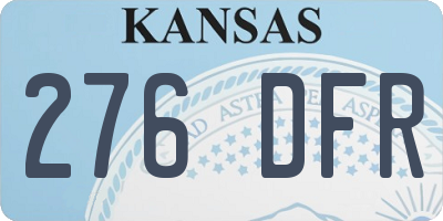 KS license plate 276DFR