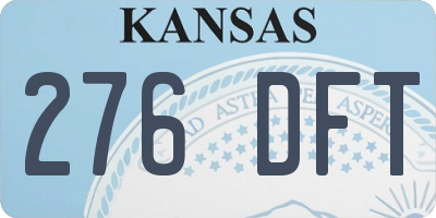 KS license plate 276DFT