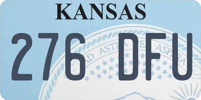 KS license plate 276DFU