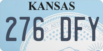 KS license plate 276DFY