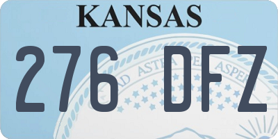 KS license plate 276DFZ