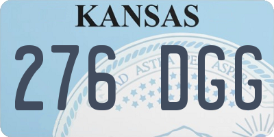 KS license plate 276DGG