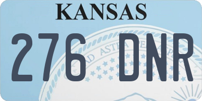 KS license plate 276DNR