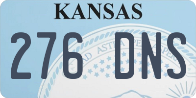 KS license plate 276DNS