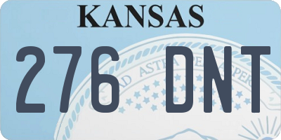 KS license plate 276DNT