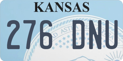 KS license plate 276DNU