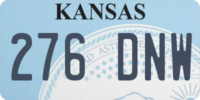 KS license plate 276DNW