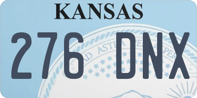 KS license plate 276DNX