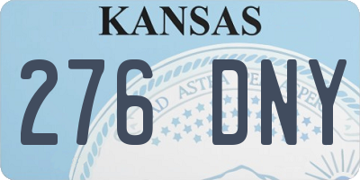KS license plate 276DNY