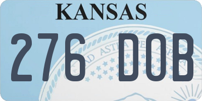 KS license plate 276DOB