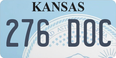 KS license plate 276DOC