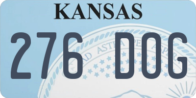 KS license plate 276DOG