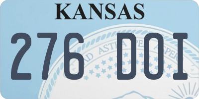 KS license plate 276DOI
