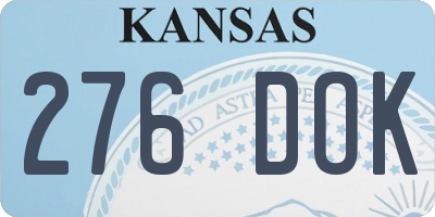 KS license plate 276DOK