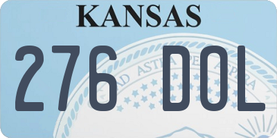 KS license plate 276DOL