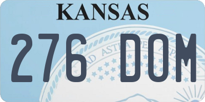 KS license plate 276DOM