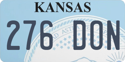 KS license plate 276DON