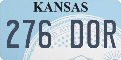 KS license plate 276DOR