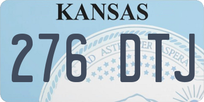 KS license plate 276DTJ