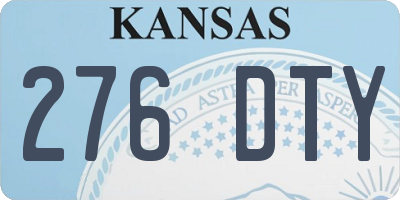 KS license plate 276DTY