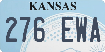 KS license plate 276EWA