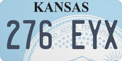 KS license plate 276EYX