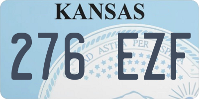 KS license plate 276EZF